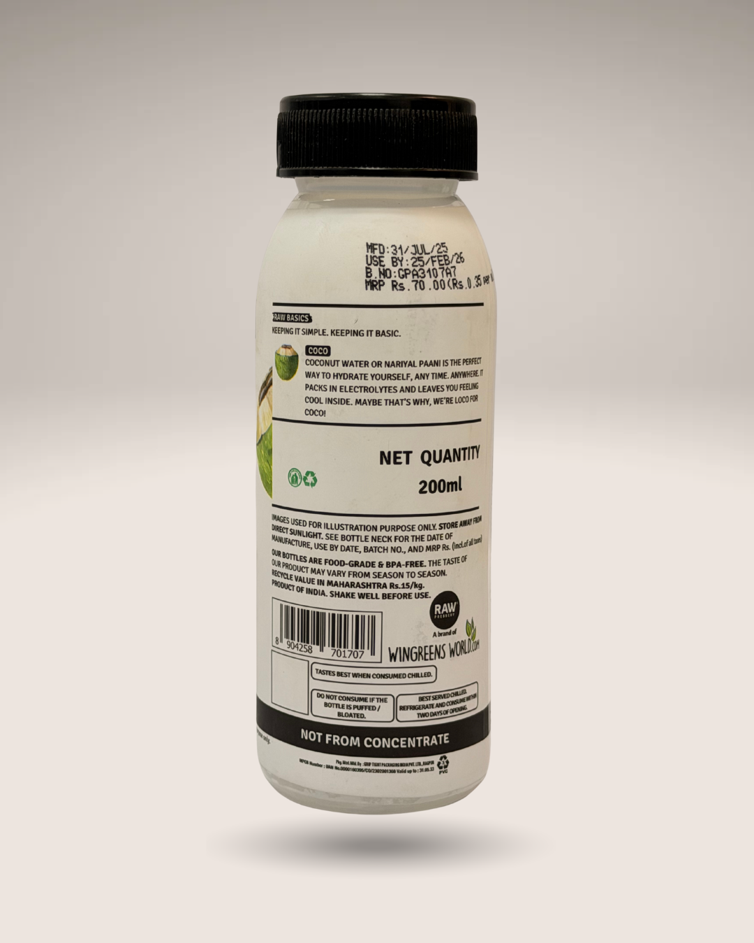 Raw Pressery Coconut Water - Basics