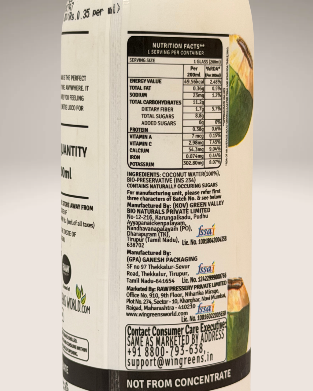 Raw Pressery Coconut Water - Basics
