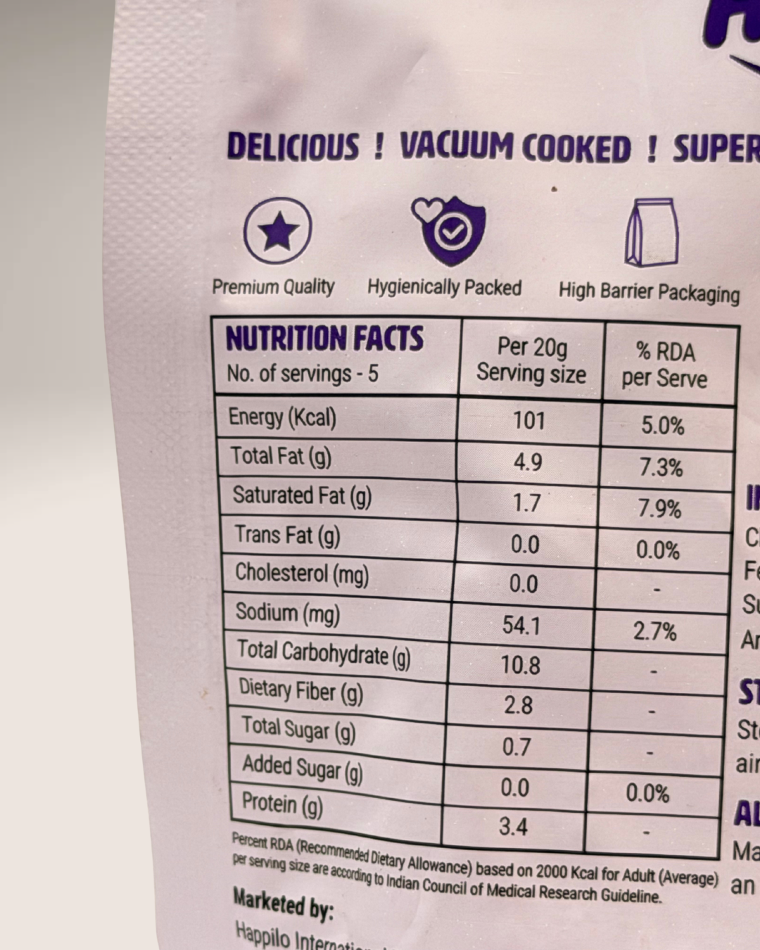 Happilo Magic Masala Chickpeas (Vacuum Cooked)