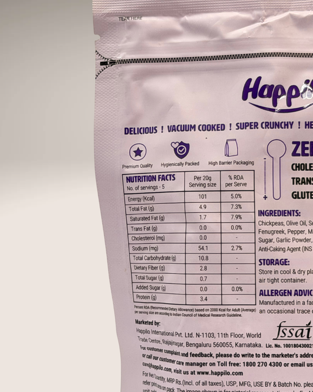 Happilo Magic Masala Chickpeas (Vacuum Cooked)