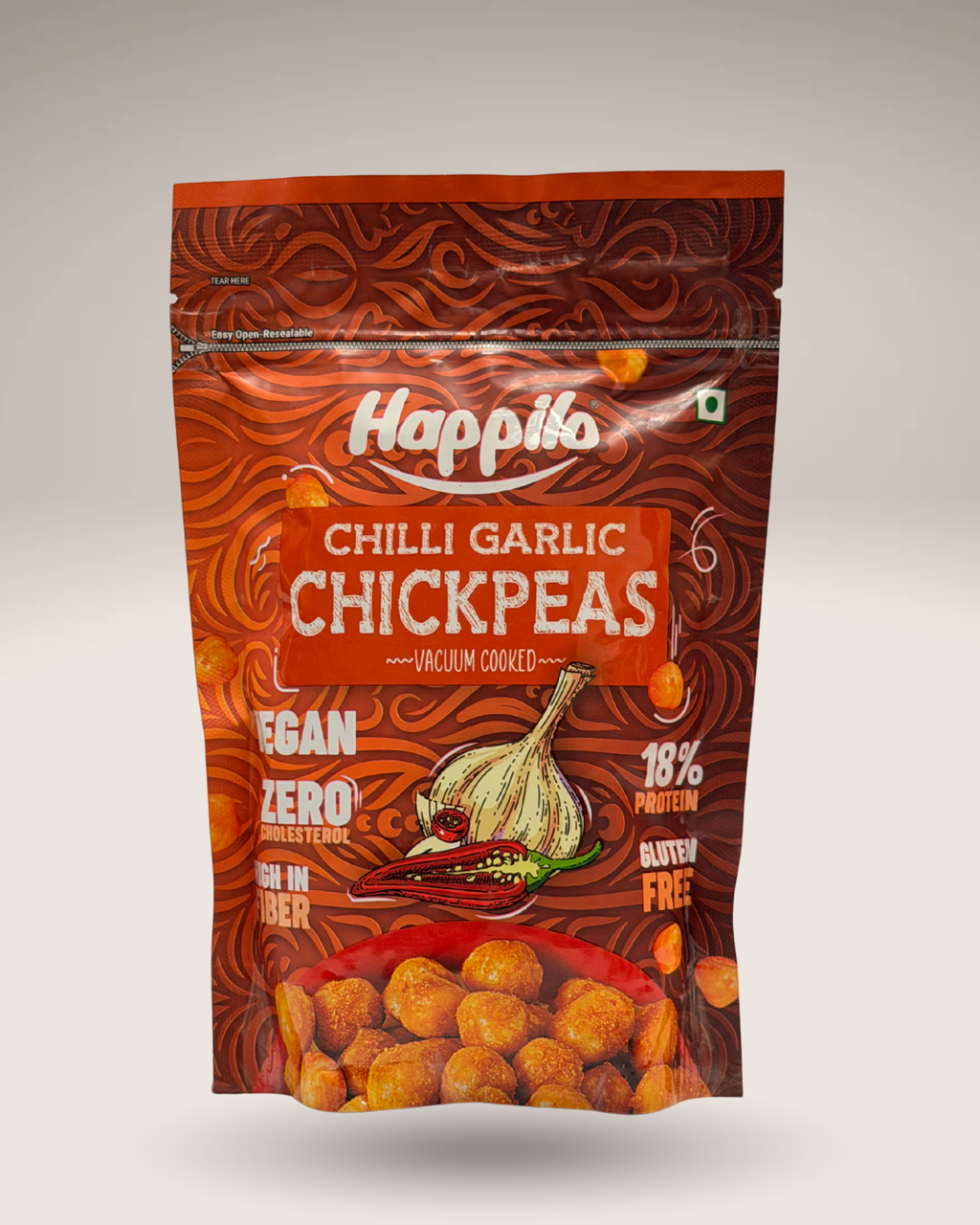 Happilo Chilli Garlic Chickpeas (Vacuum Cooked)