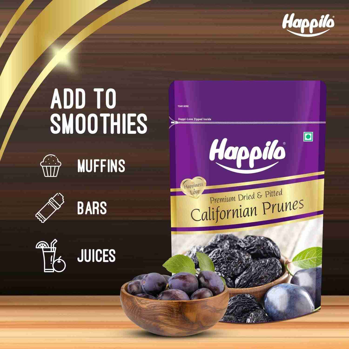 Premium Californian Pitted Prunes (Happilo, Bengaluru)