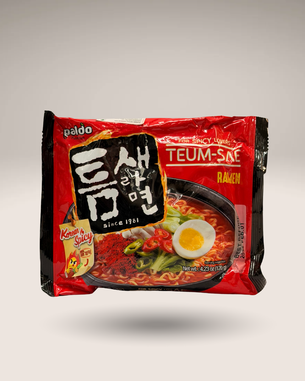 Paldo Teum-Sae Ramen (Korean Spicy Ramen)