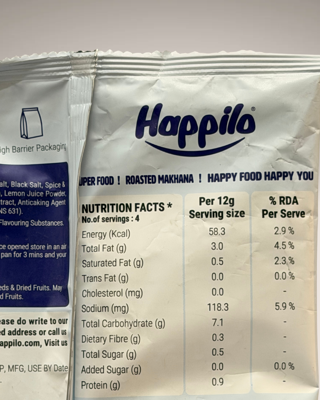 Happilo Himalayan Pink Salt & Pepper Makhana (High Protein Fox Nuts)