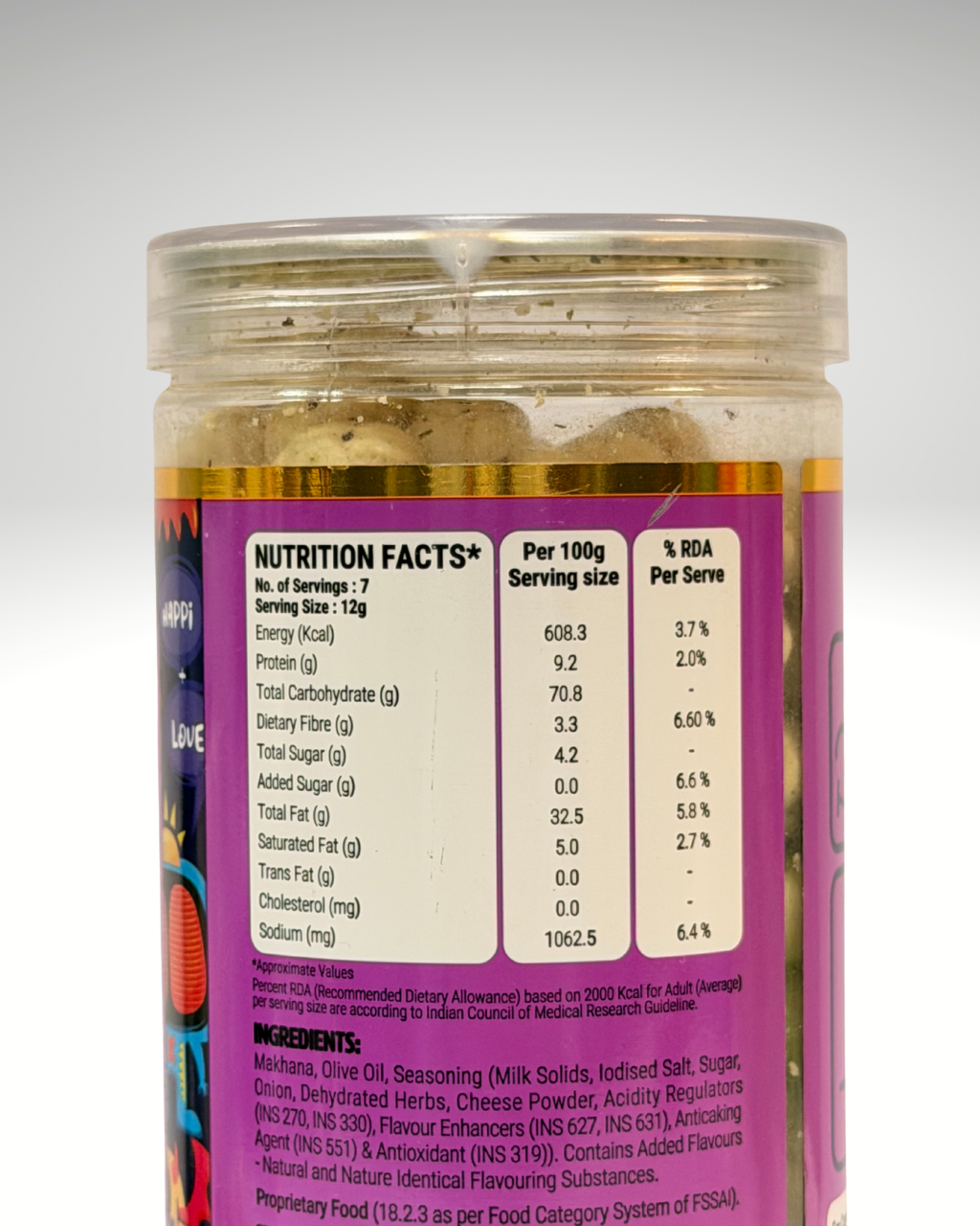 Happilo Cream & Onion Makhana (Protein Fox Nuts)