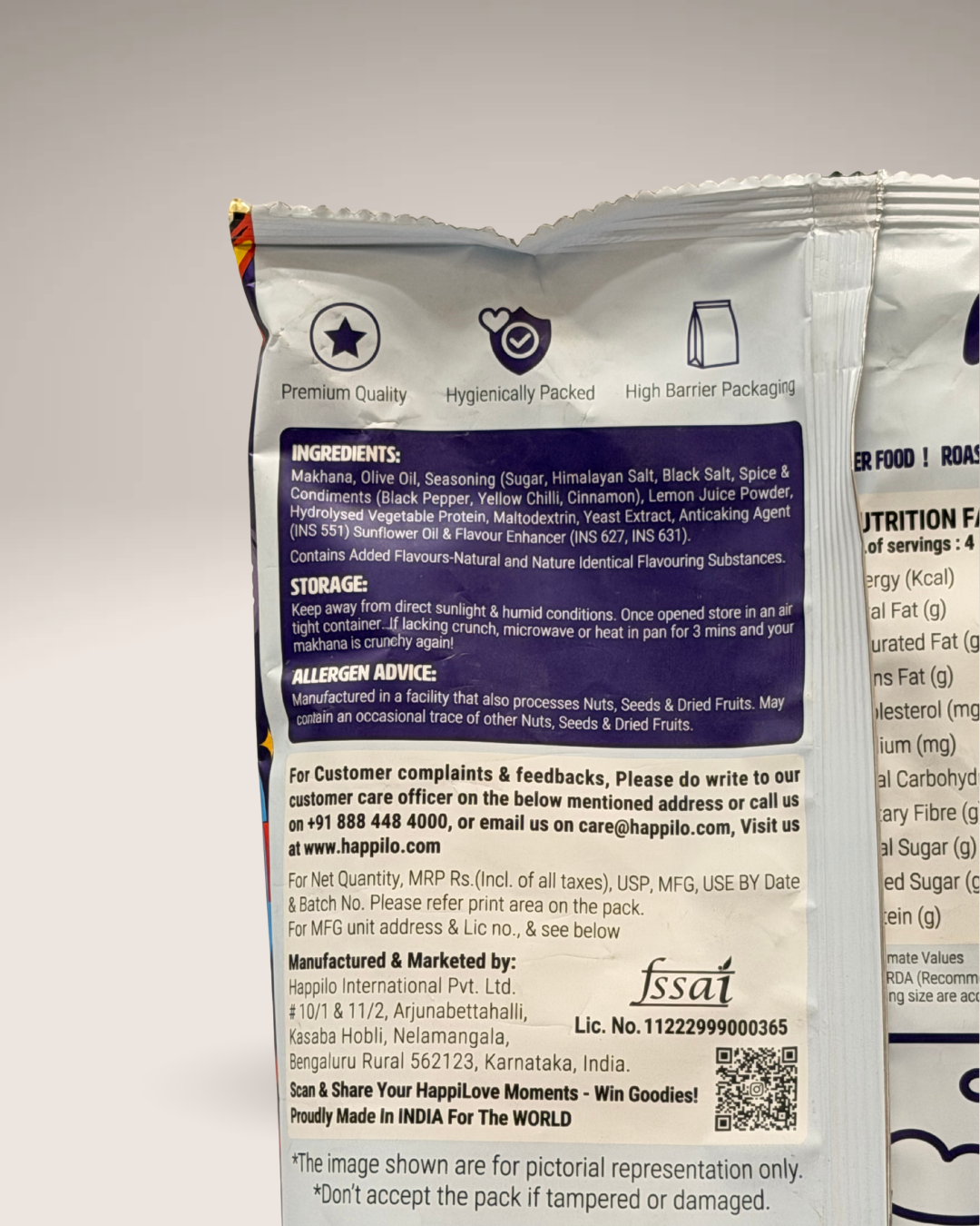 Happilo Himalayan Pink Salt & Pepper Makhana (High Protein Fox Nuts)