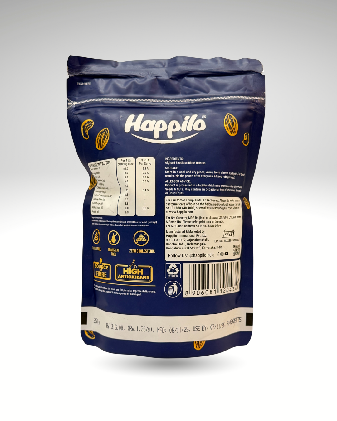 Happilo Premium Afghani Seedless Black Raisins