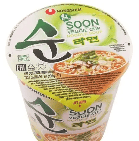 Soon Veggie Cup Noodle Soup (Nongshim, South Korea)