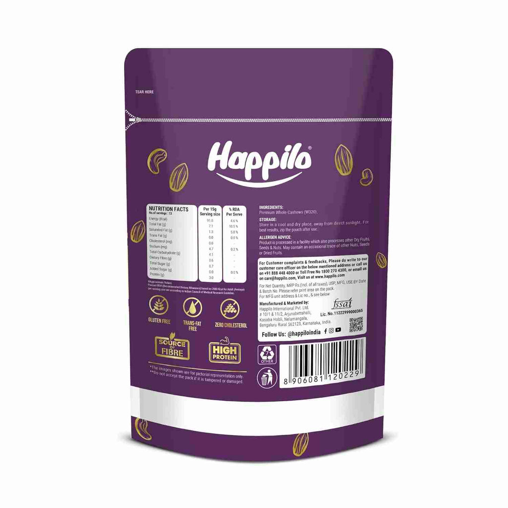 Happilo Premium Natural Whole Cashews (Happilo, Bengaluru)