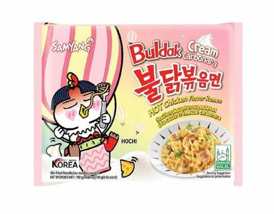 Buldak Cream Carbonara Hot Chicken Flavor Ramen (Samyang, South Korea)