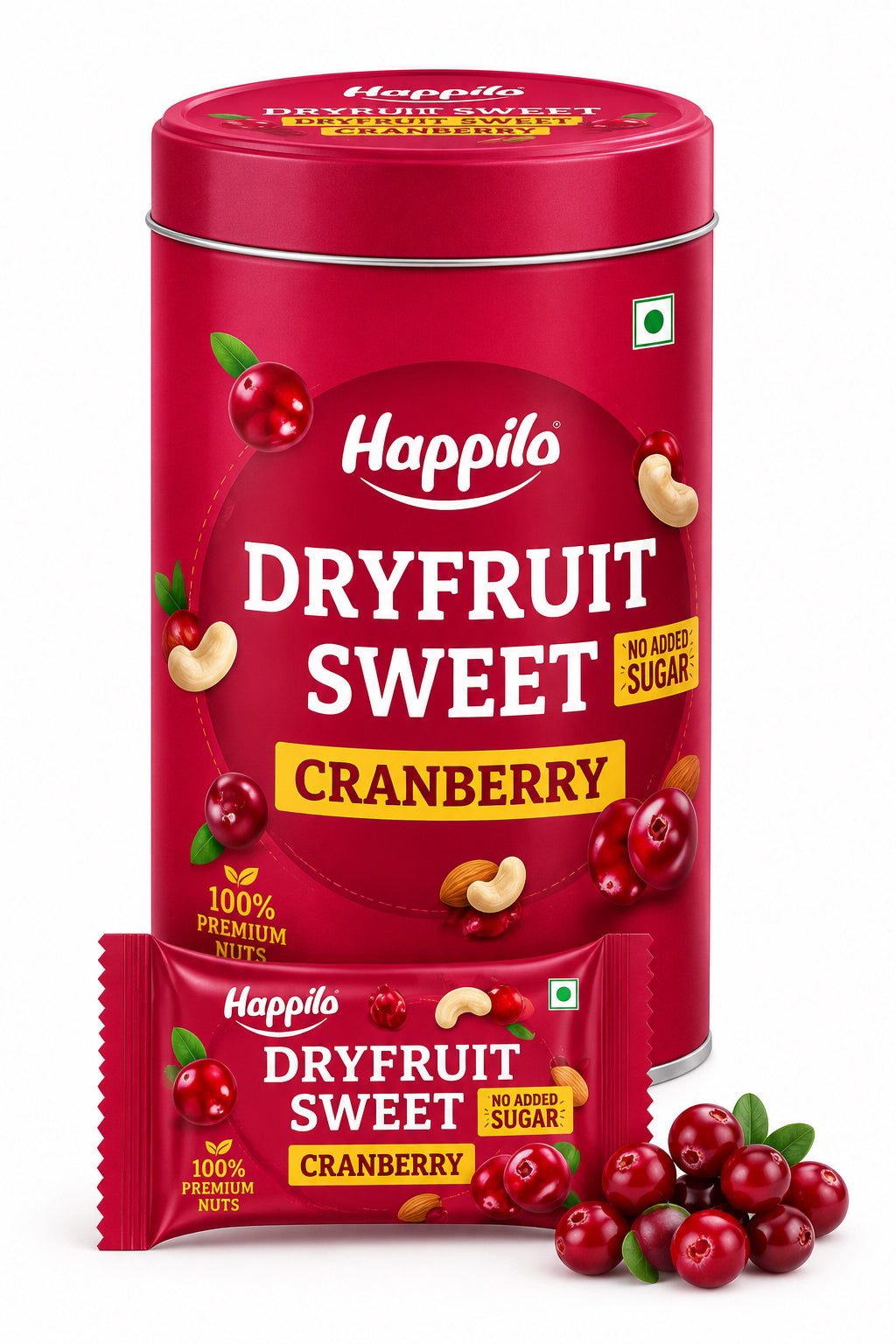 Dryfruit Sweet Cranberry Tin (Happilo, Bengaluru)