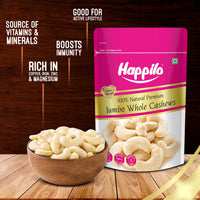 Premium 100% King Size Whole Cashew Nuts (Happilo, Bengaluru)