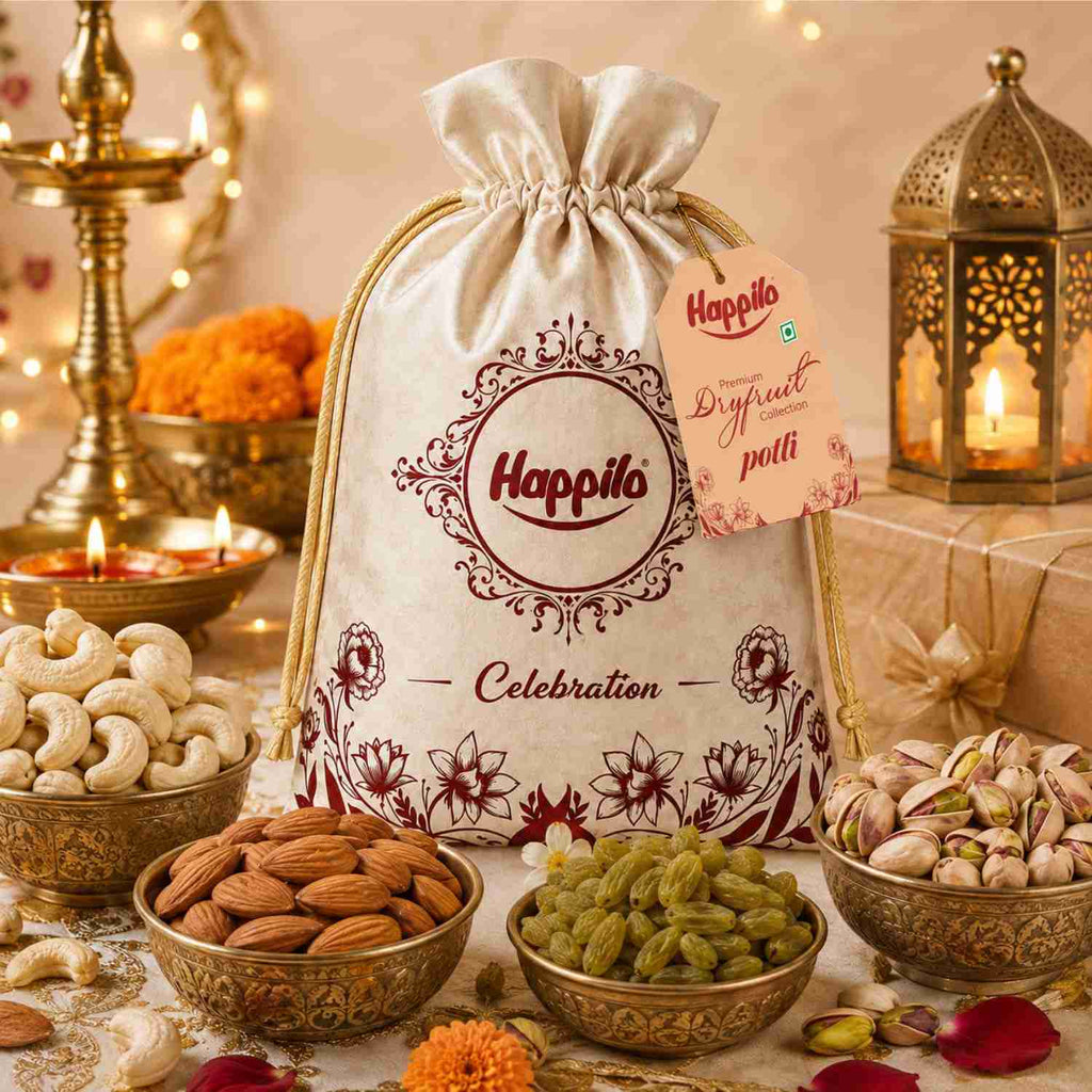 Happilo Golden Potli Dry Fruit Gift Bag (Happilo, Bengaluru)