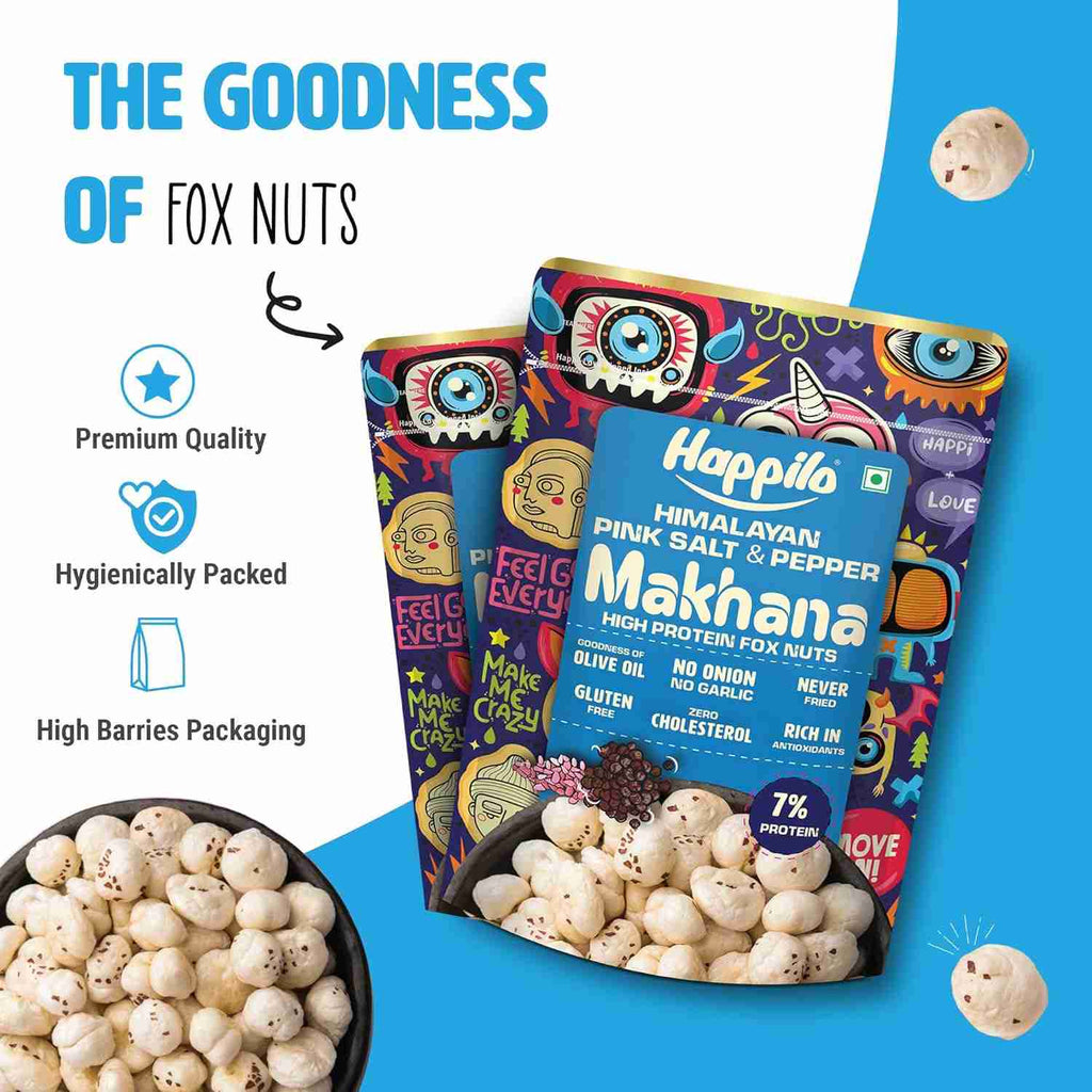 Premium Super Snack Makhana Himalayan Salt & Pepper (Happilo, Bengaluru)