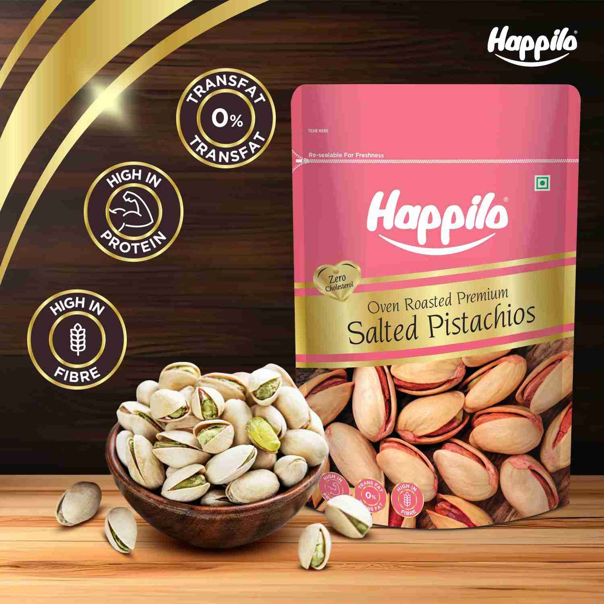 Premium IR Roasted & Salted Pistachios (Happilo, Bengaluru)