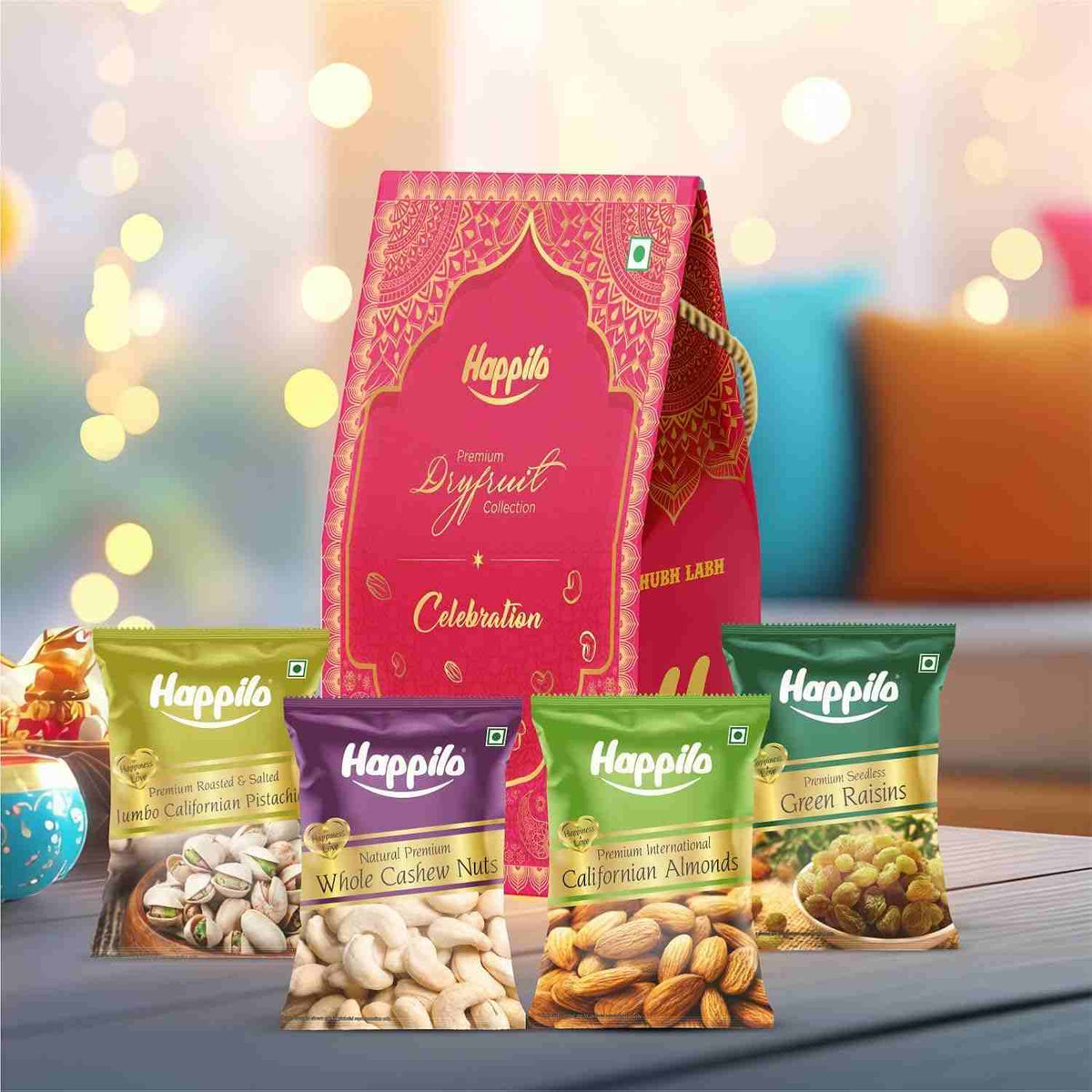 Shubh Labh Dry Fruit Gift Box (Happilo, Bengaluru)