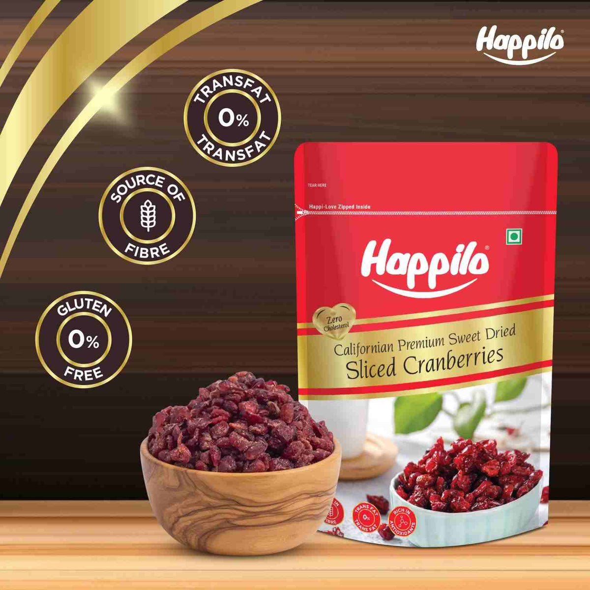 Happilo Premium Californian Dried and Sweet Sliced Cranberries (Happilo, Bengaluru)