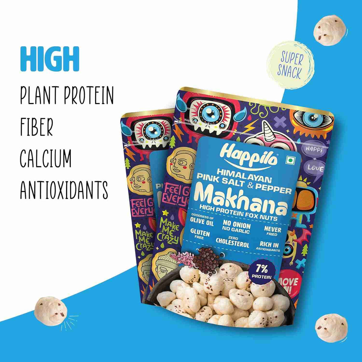 Premium Super Snack Makhana Himalayan Salt & Pepper (Happilo, Bengaluru)