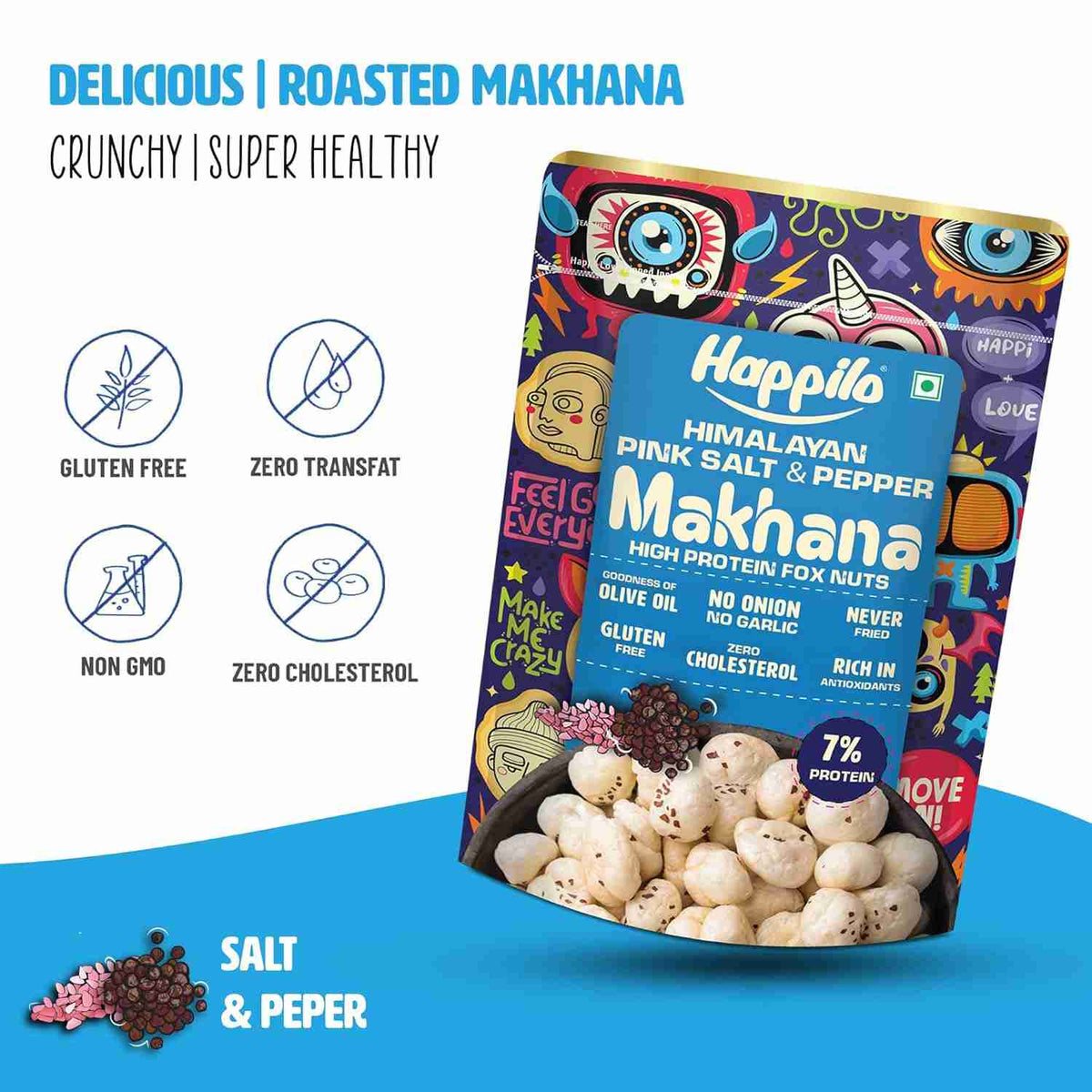Premium Super Snack Makhana Himalayan Salt & Pepper (Happilo, Bengaluru)