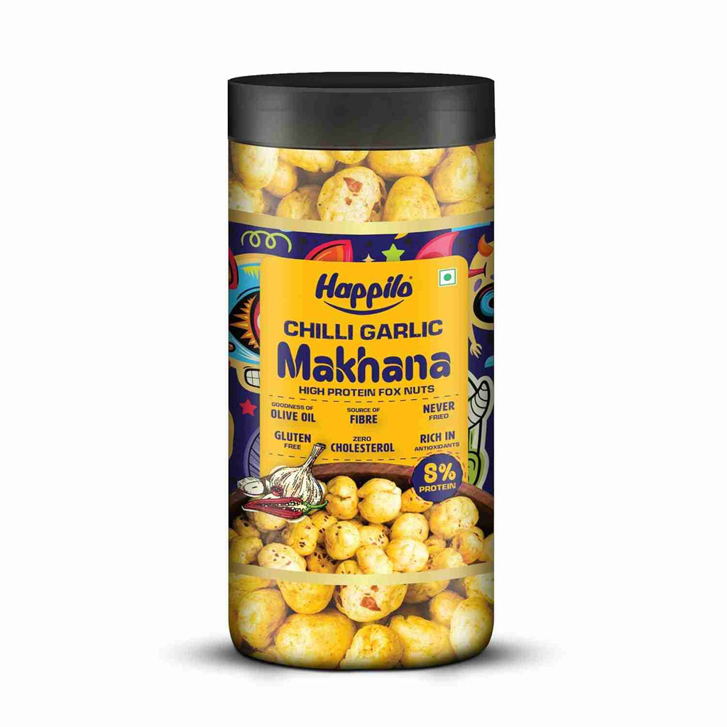 Premium Makhana Chilli Garlic Jar (Happilo, Bengaluru)
