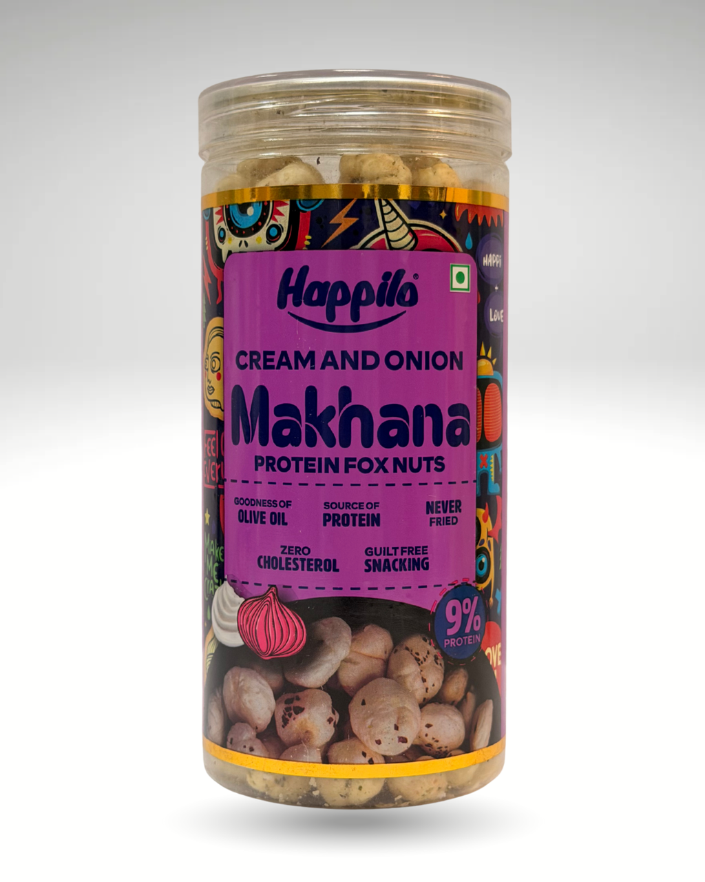 Happilo Cream & Onion Makhana (Protein Fox Nuts)