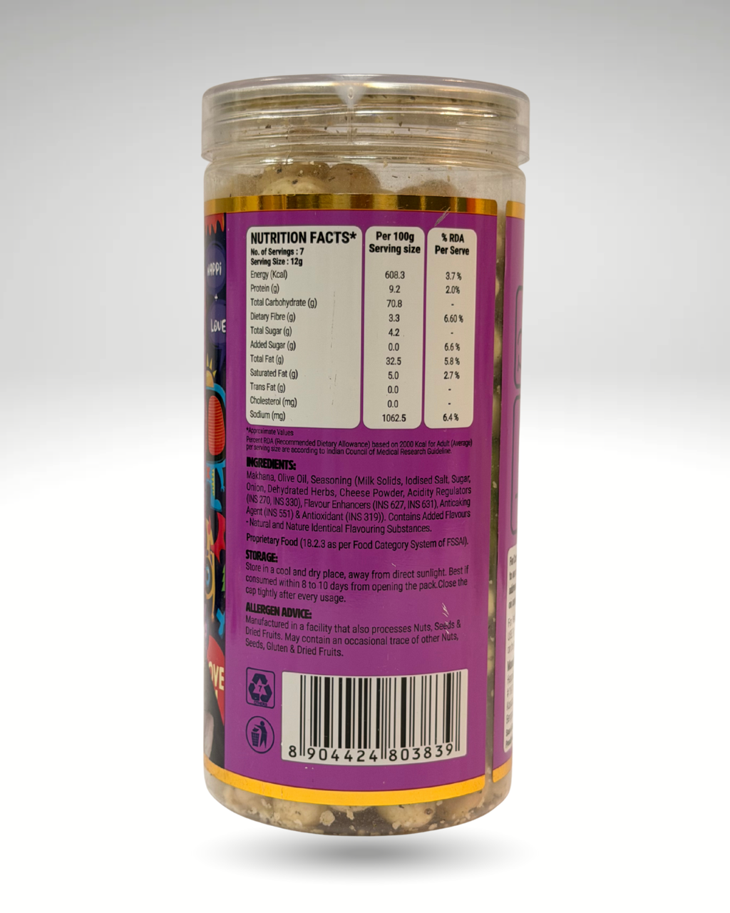 Happilo Cream & Onion Makhana (Protein Fox Nuts)