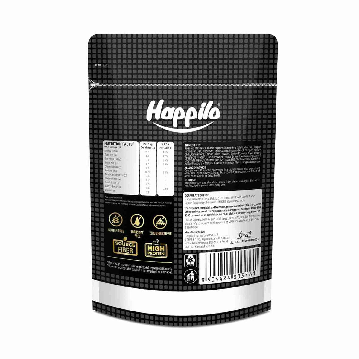 Happilo Salted Black Pepper Whole Cashews (Happilo, Bengaluru)