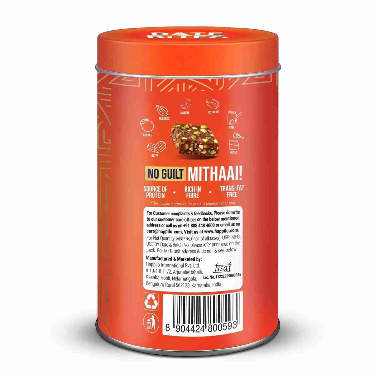 Happilo Premium Date Bites Zesty Orange Reusable (Happilo, Bengaluru)
