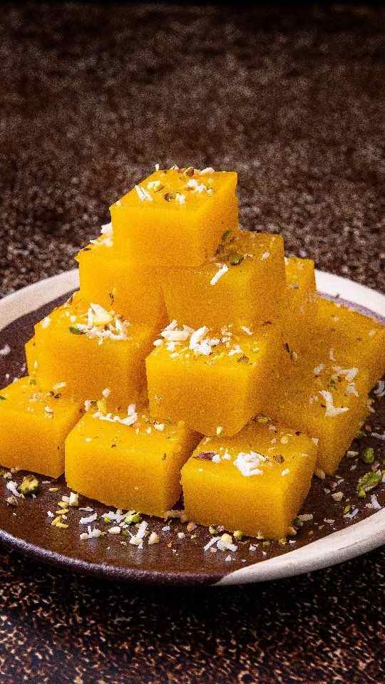 Pineapple Barfi (Bharat Sweets, Delhi)