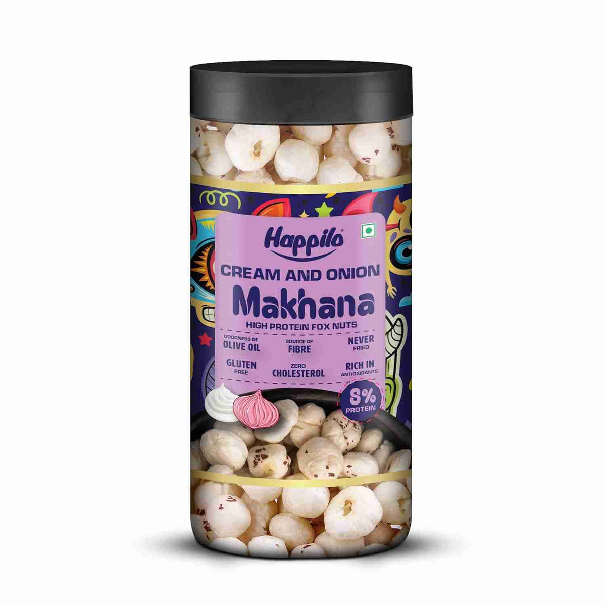 Premium Makhana Cream & Onion Jar (Happilo, Bengaluru)