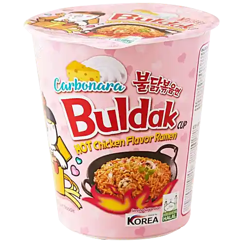 Buldak Carbonara Hot Chicken Flavor Ramen Cup (Samyang, South Korea)