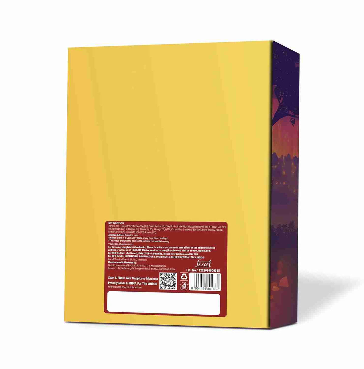 Tyohar Gift Box (Happilo) - back of the gift box