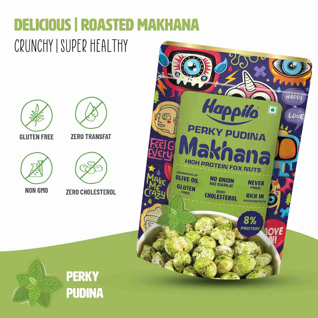 Premium Super Snack Makhana Perky Pudina (Happilo, Bengaluru)