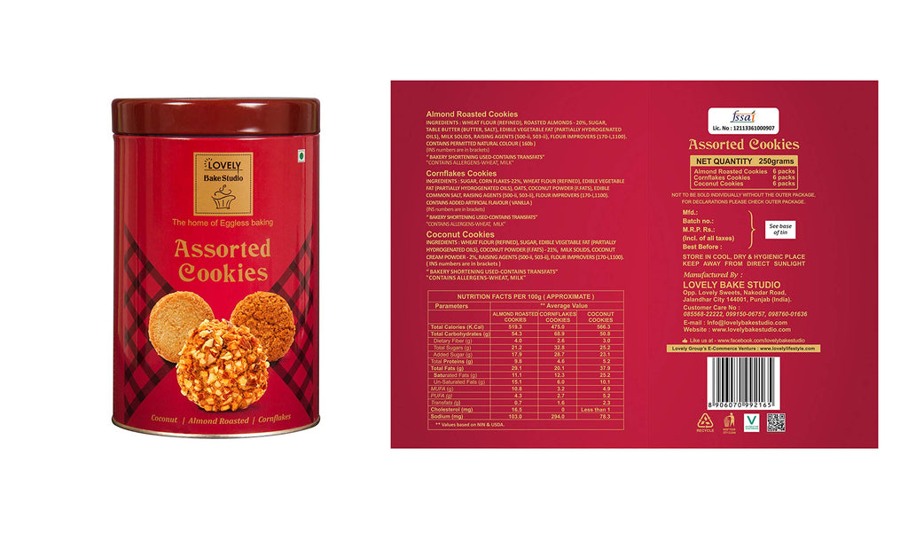 Coconut Almond Roasted Cornflakes Assorted Cookies (Lovely Sweets, Jalandhar)