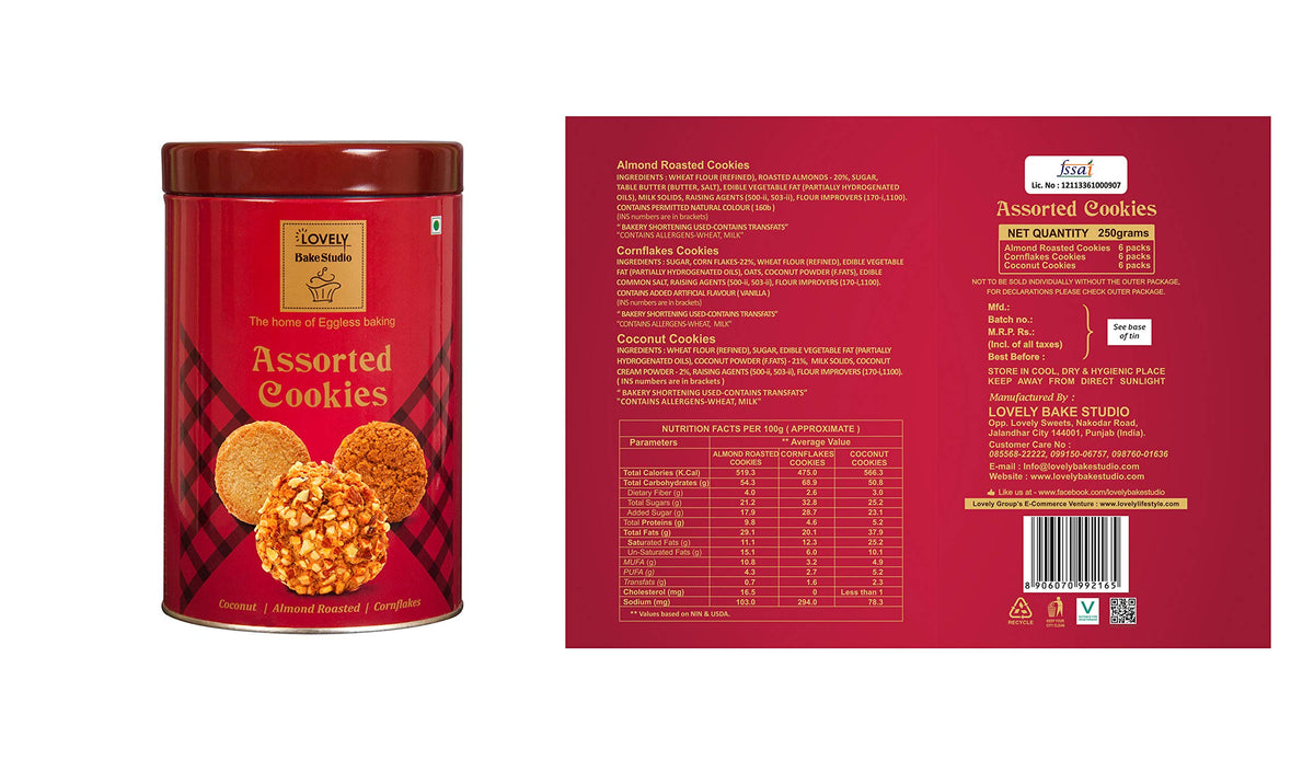 Coconut Almond Roasted Cornflakes Assorted Cookies (Lovely Sweets, Jalandhar)