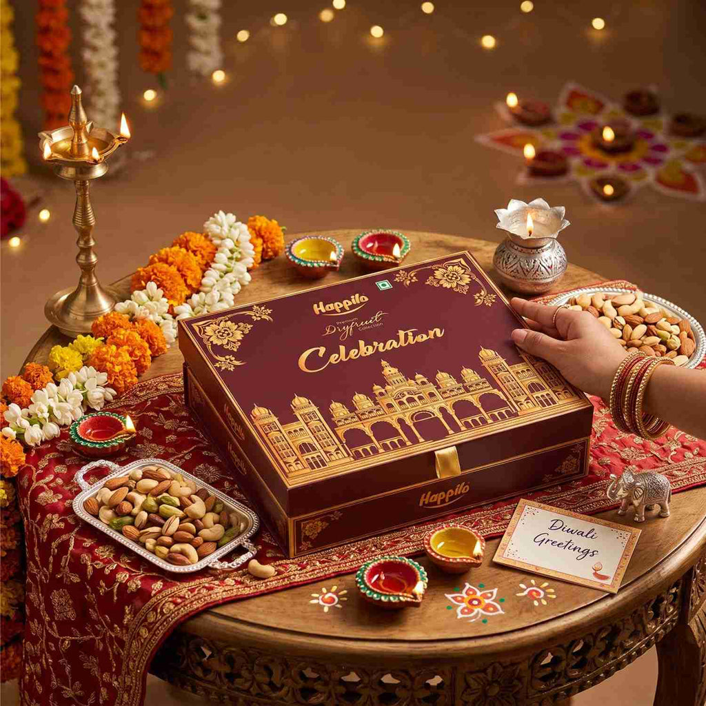 Raj Mahal Dry Fruit Gift Box (Happilo, Bengaluru)