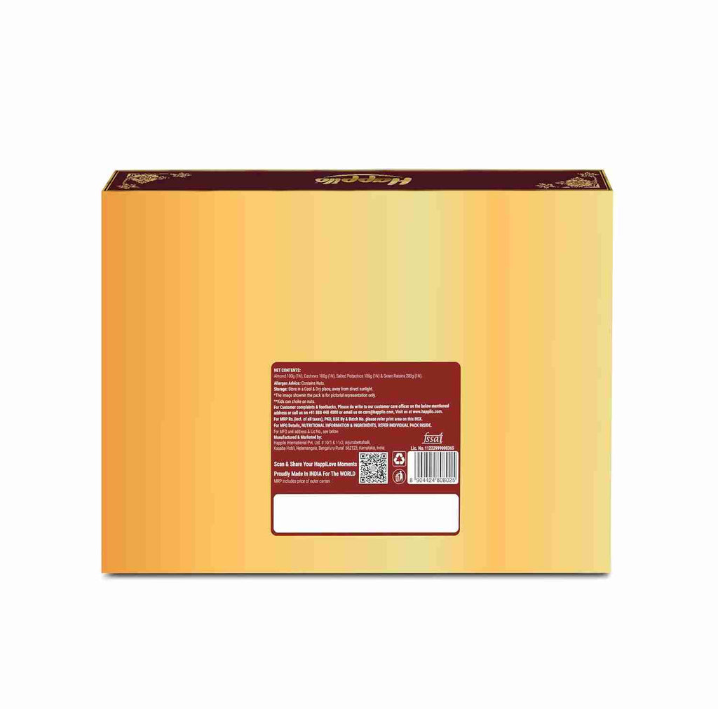 Raj Mahal Dry Fruit Gift Box (Happilo, Bengaluru) - back of the gift box