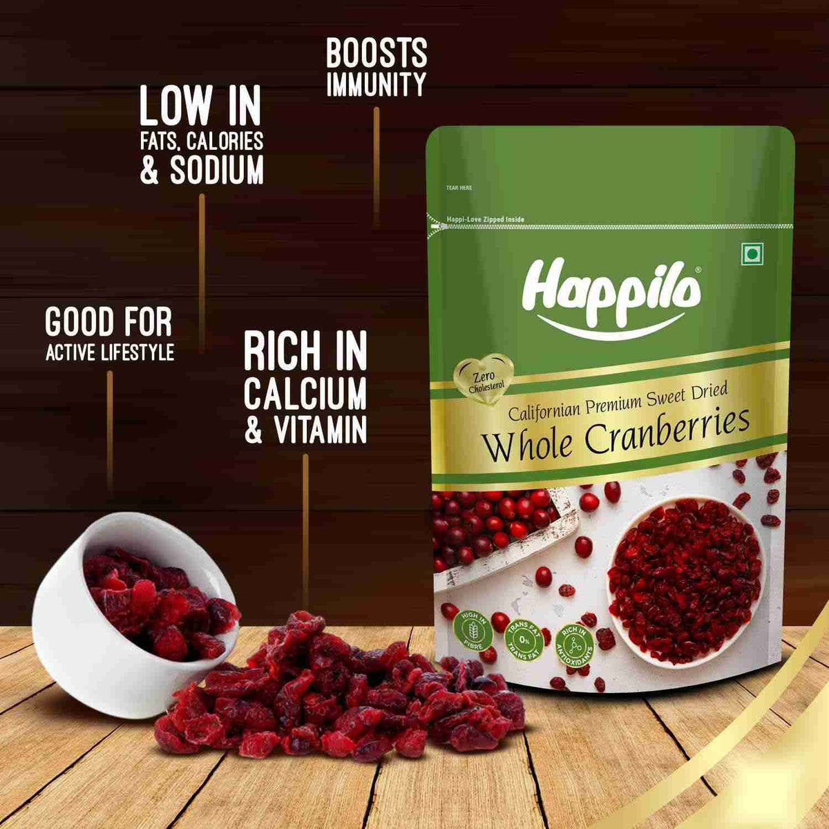 Happilo Premium Californian Dried and Sweet Whole Cranberries (Happilo, Bengaluru)