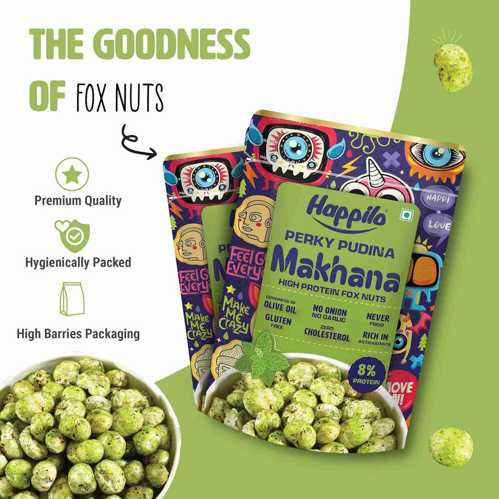 Premium Super Snack Makhana Perky Pudina (Happilo, Bengaluru)