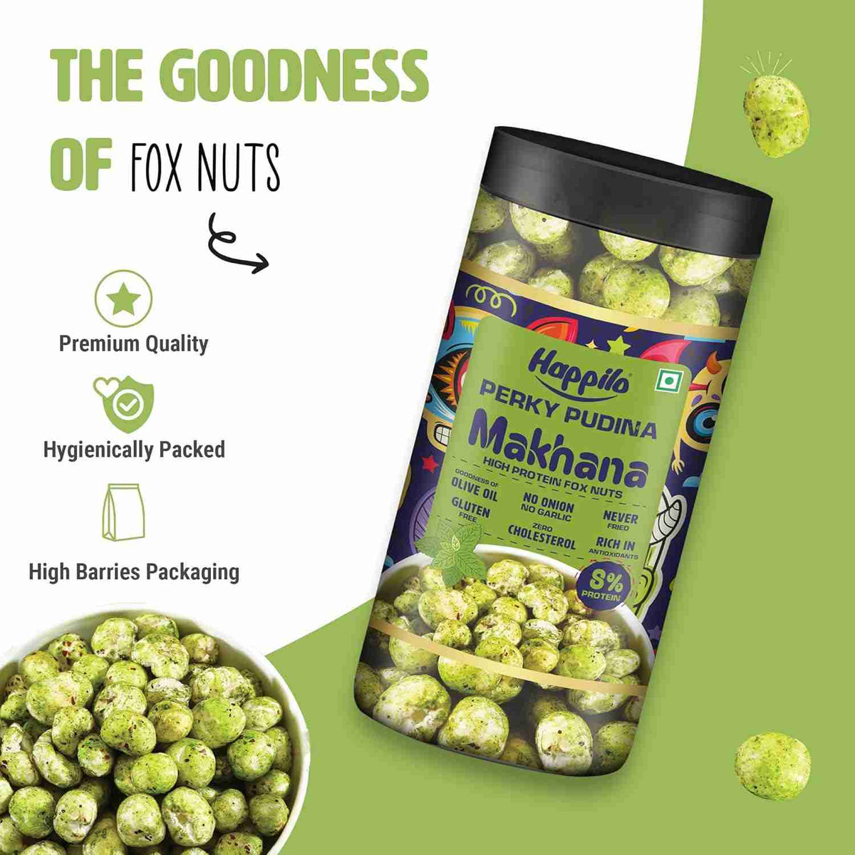 Premium Makhana Perky Pudina Jar (Happilo, Bengaluru)