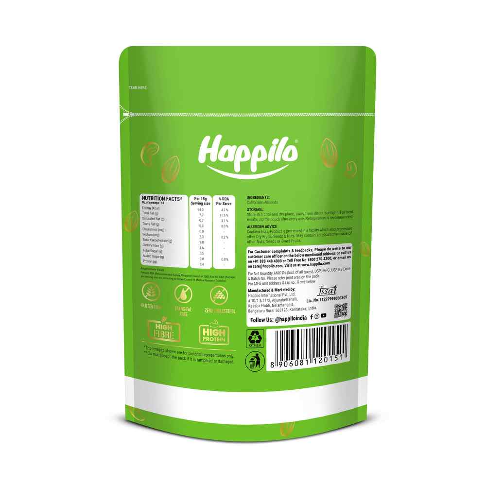Natural Premium Californian Almonds (Happilo, Bengaluru)