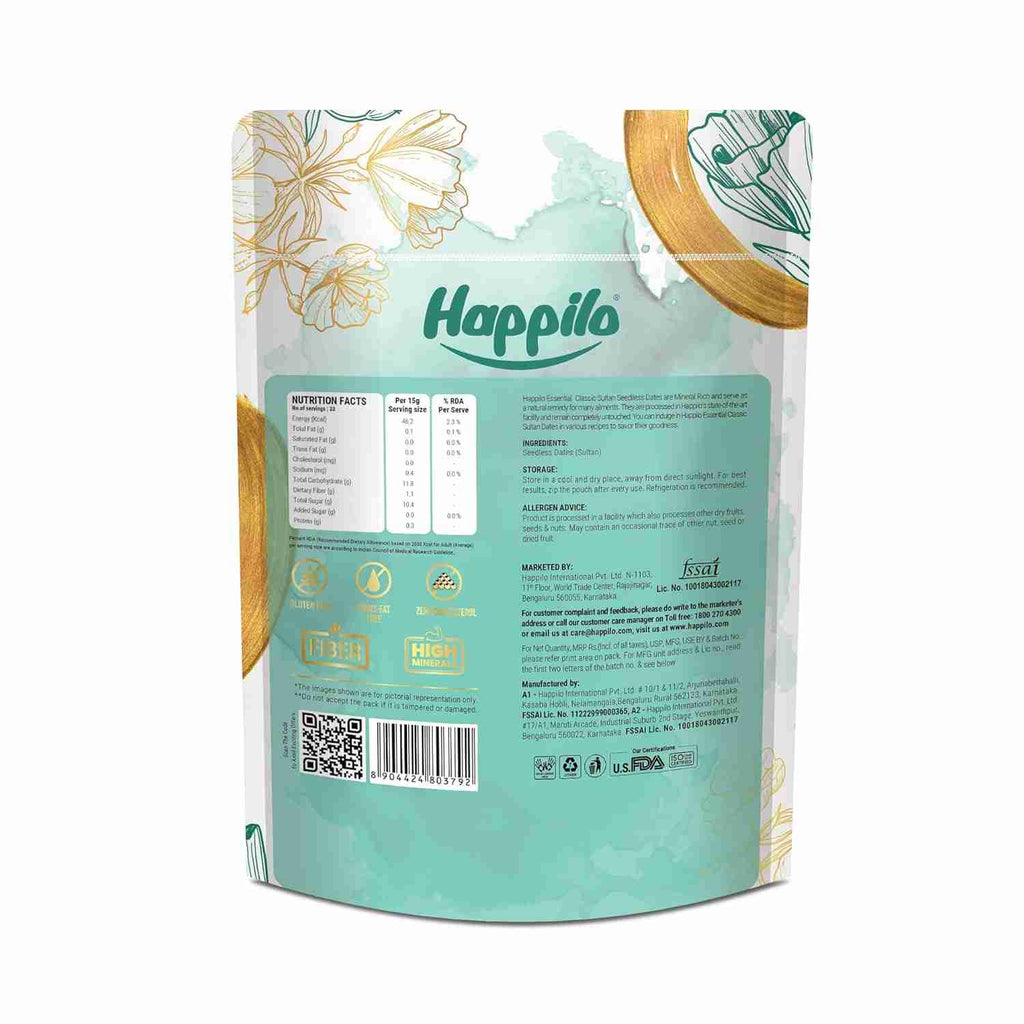 Happilo Essentials Classic Sultan Seedless Dates (Happilo, Bengaluru)