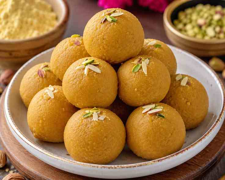 Besan Laddu (Chaina Ram Sweets, Chandni Chowk)